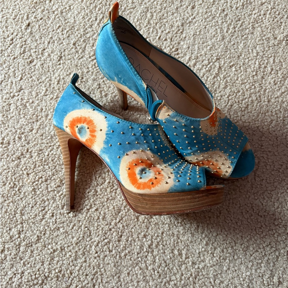 Rachel Roy Blue and Orange Studded Heels